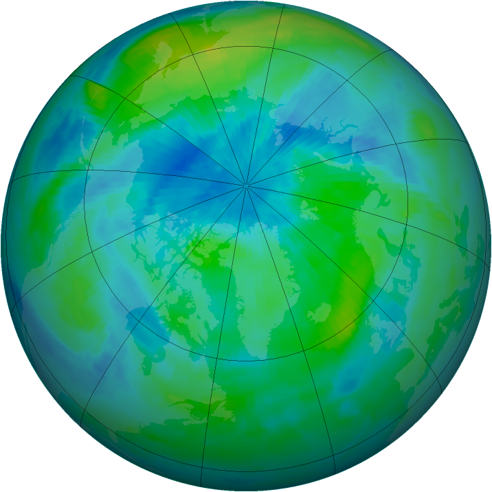Arctic ozone map for 16 September 1997